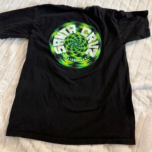 Santa Cruz Black T-Shirt with Green Logo